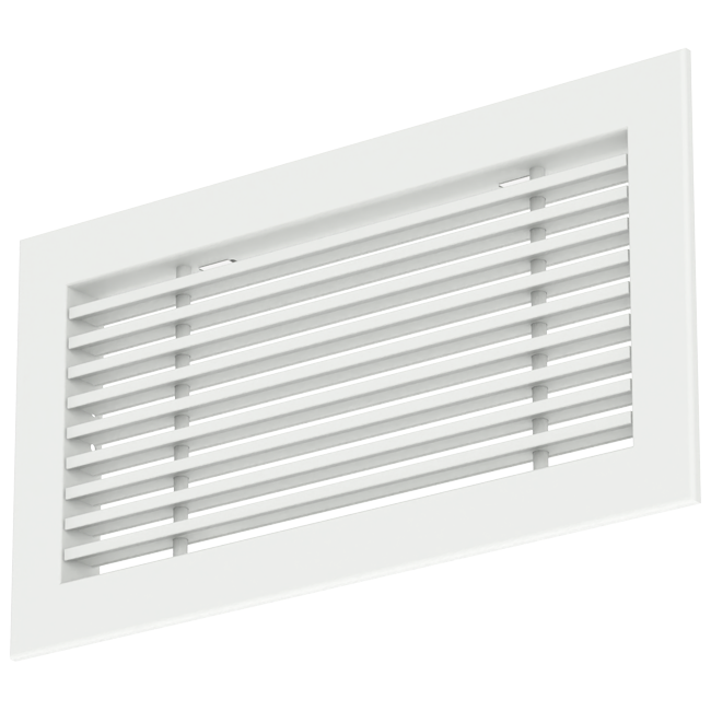 Rejilla de aluminio - con muelles de fricción - 300x150 mm - RAL 9016