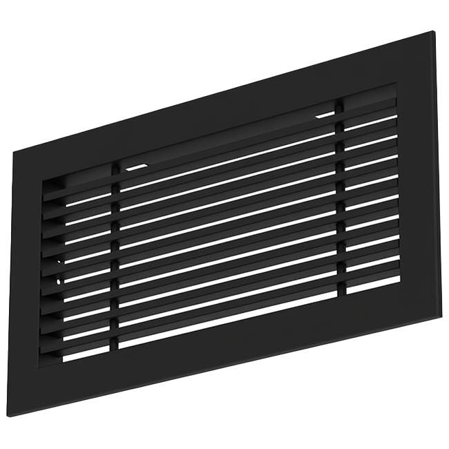 Rejilla de aluminio - con muelles de fricción - 400x150 mm - RAL 9005