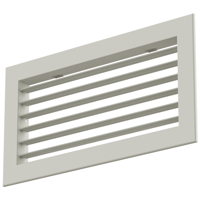 Rejilla de pared regulable simple de aluminio - con muelles de fricción - 600x200 mm - RAL 9010