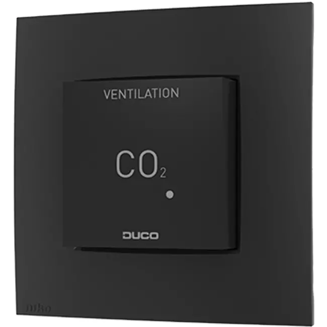 Sensor ambiental de CO2 Duco sin control RF/Cableado negro