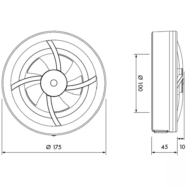 Ventilador de baño Solara con impulsor de calor - 100 mm de diámetro - blanco mate