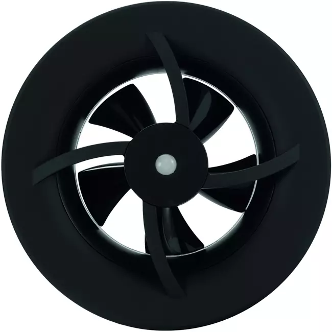 Ventilador de baño Solara con impulsor de calor - 100 mm de diámetro - Negro mate