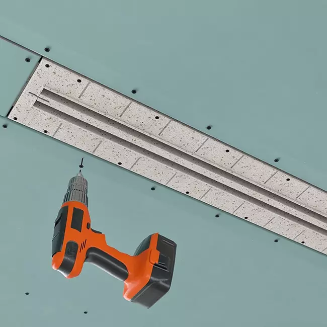 Rejilla lineal sin marco de Ergovent, empotrable, de 1050 mm con diámetro de conexión de 75 mm - modular - 2 ranuras