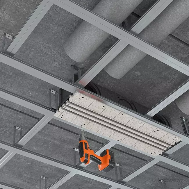 Rejilla sin marco Ergovent 1000 mm con diámetro de conexión 150 mm - climatización - 3 ranuras