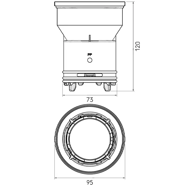 Conector Ubbink Air Excellent 23C para caja de distribución de aire DBOX 125/500