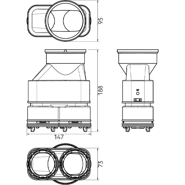 Conector Ubbink Air Excellent 55SC-23C para caja de distribución de aire DBOX 200/800