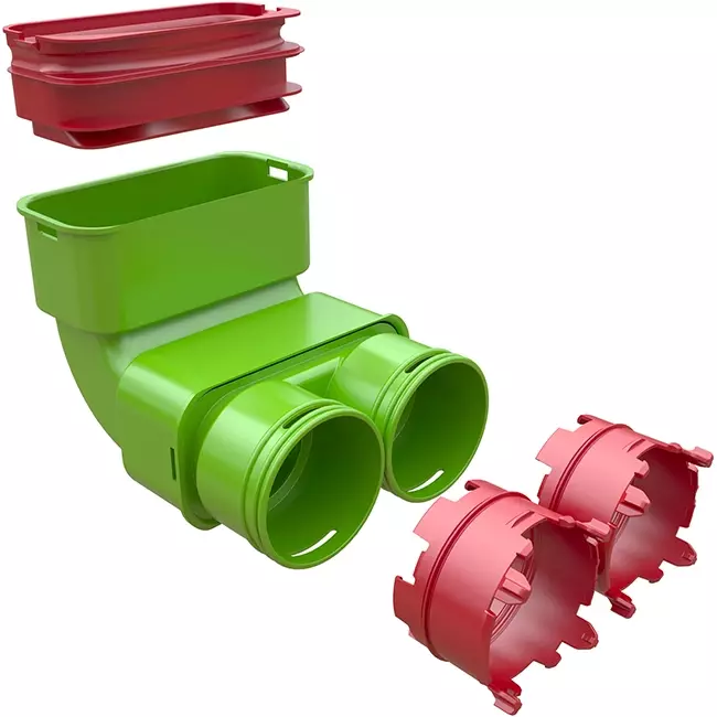 Ubbink Air Excellent 2x 23C - 55SC curva reductor 90° - vertical