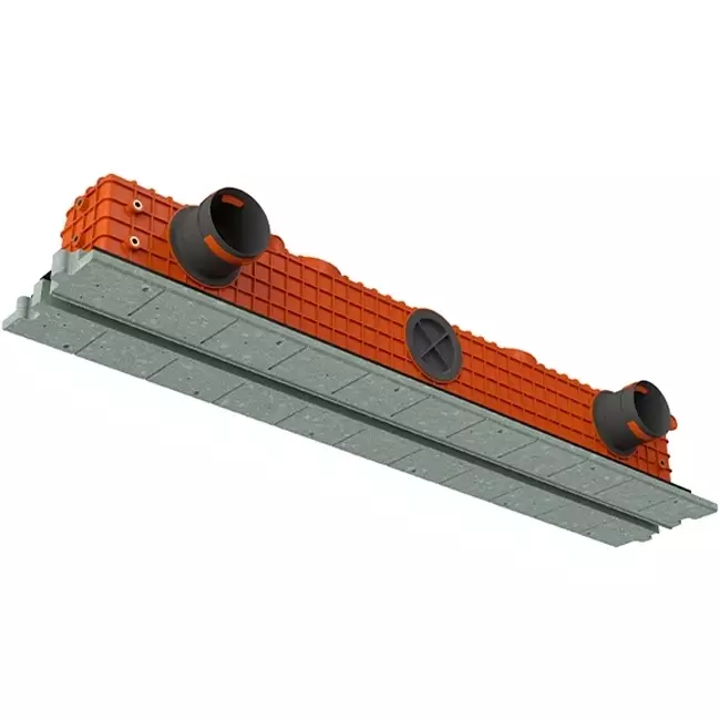 Difusor de ranura sin marco Ergovent 1050 mm con diámetro de conexión de 75 mm - modular - 1 ranura