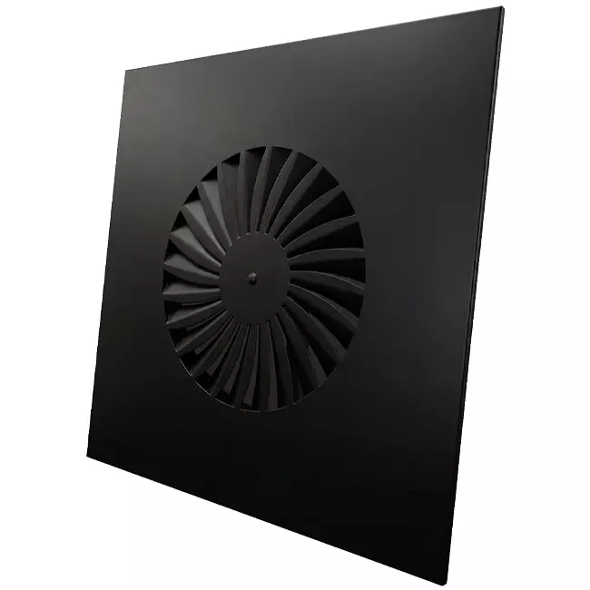 Difusor rotacional lamas fijas 400mm cuadrado - SWS 400 RAL 9005 30% brillo
