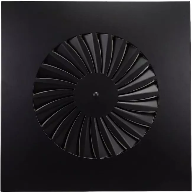 Difusor rotacional lamas fijas 400mm cuadrado - SWS 400 RAL 9005 30% brillo