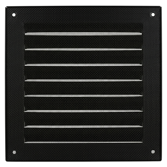 Rejilla exterior cuadrada 200x200 mm aluminio - RAL9005 30% brillo