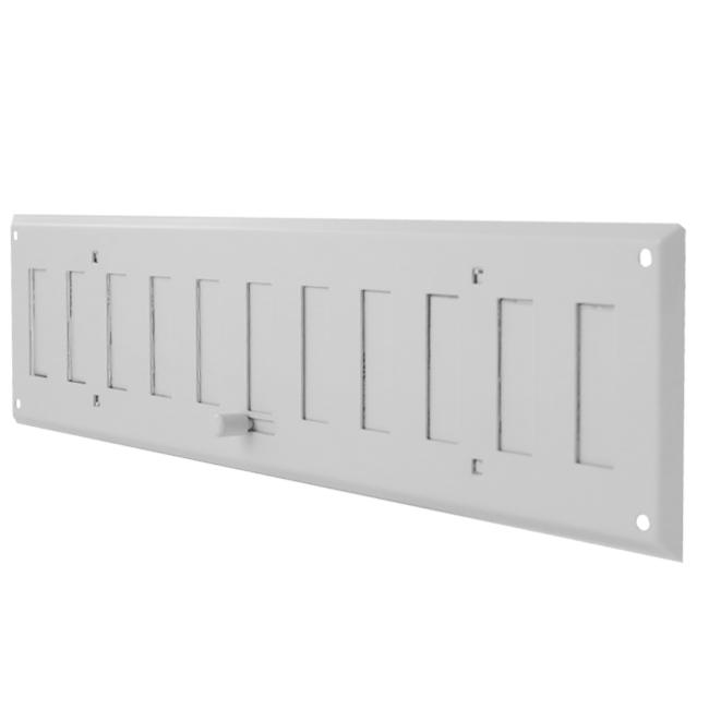 Rejilla de pared ajustable 400x100 mm metal - RAL 9016