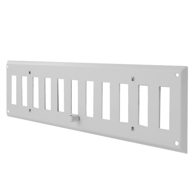 Rejilla de pared ajustable 400x100 mm metal - RAL 9016