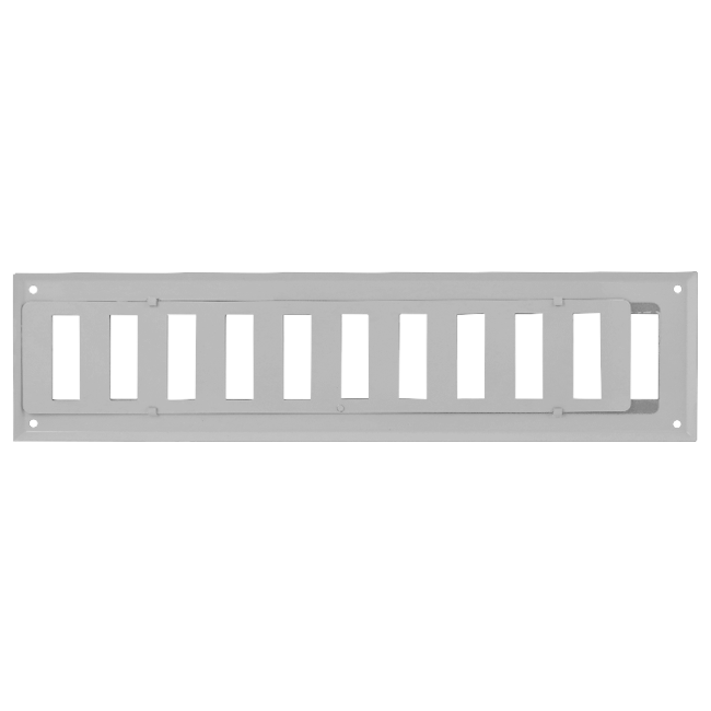 Rejilla de pared ajustable 400x100 mm metal - RAL 9016