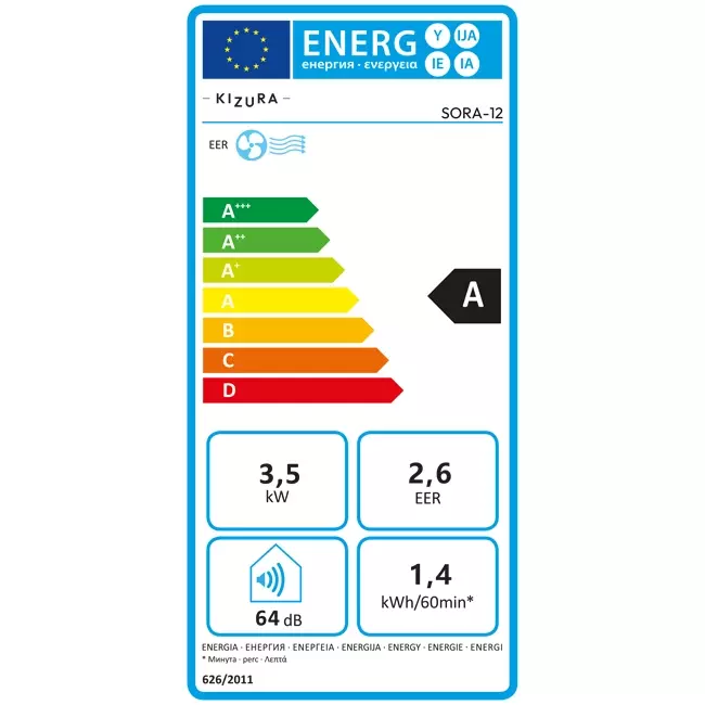 Aire acondicionado portátil Kizura Sora R290 de 3,5 kW