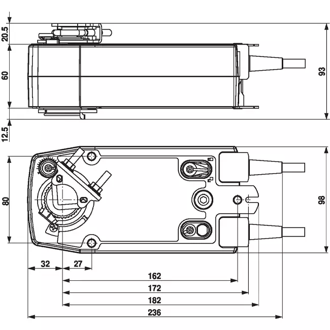 Actuador de válvula rotativa Belimo con retorno por muelle 24-240V - 20 Nm - SFA-S2