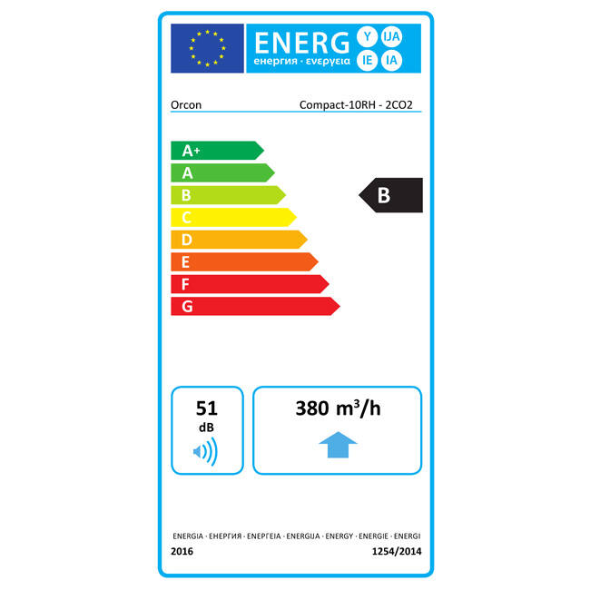 Orcon Compact-10RH + 2x sensor de CO2