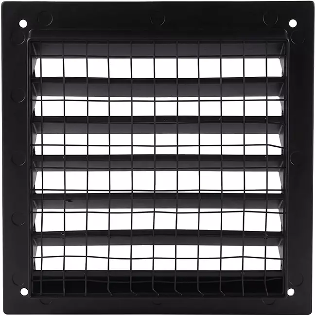 Rejilla exterior de aluminio 100x100 mm - RAL 9005