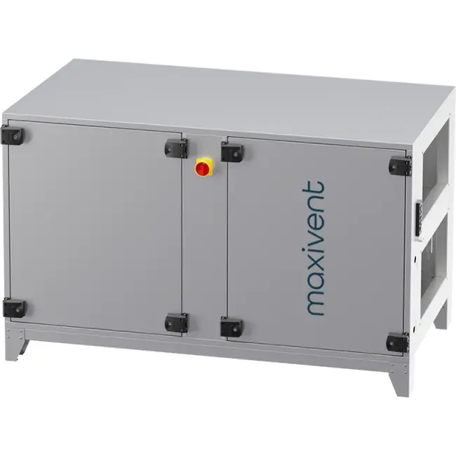 Cajas de tratamiento de aire Maxivent WTW con intercambiador de calor de contracorriente de 2000 m³/h con batería DX, horizontal a la derecha - PHE 2000 H ODJR