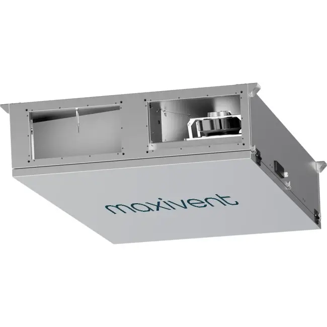 Cajas de tratamiento de aire Maxivent WTW con intercambiador de calor de contracorriente de 1100 m³/h, horizontal a la derecha - PHE 1100 FC OOJR