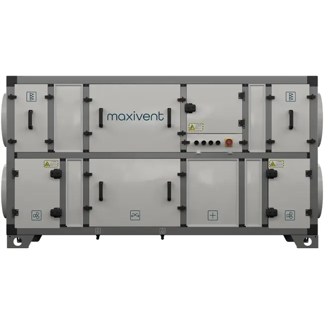 Unidad de tratamiento de aire Maxivent con recuperación de calor, intercambiador a contracorriente, caudal de aire 1200 m³/h horizontal derecha - M4512