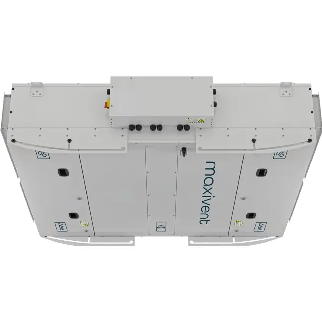 Unidad de tratamiento de aire de techo Maxivent recuperación de calor con intercambiador de contracorriente 2000 m³/h horizontal derecha - M4020