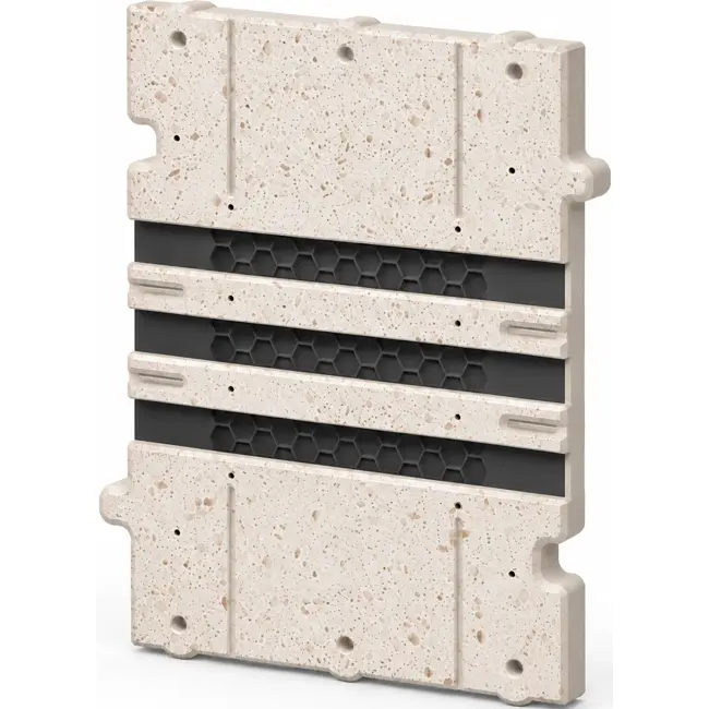 Pieza de unión Ergovent para rejillas lineales modulares encajables de 200 mm - 3 ranuras