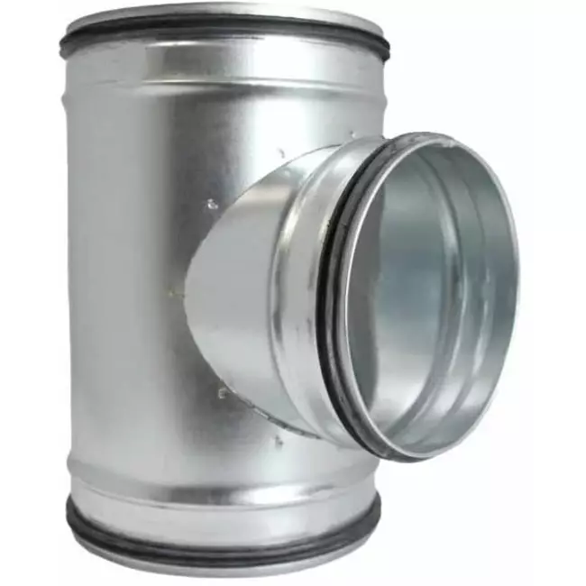 Racor en T de Ø 200 mm - Ø 100 mm para tubos helicoidales (90°)
