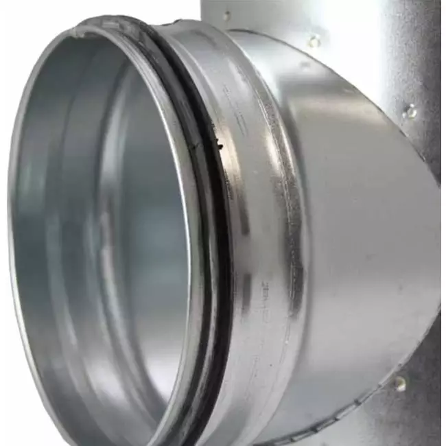 Racor en T de Ø 200 mm - Ø 100 mm para tubos helicoidales (90°)