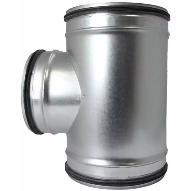 Racor en T de Ø 200 mm - Ø 100 mm para tubos helicoidales (90°)