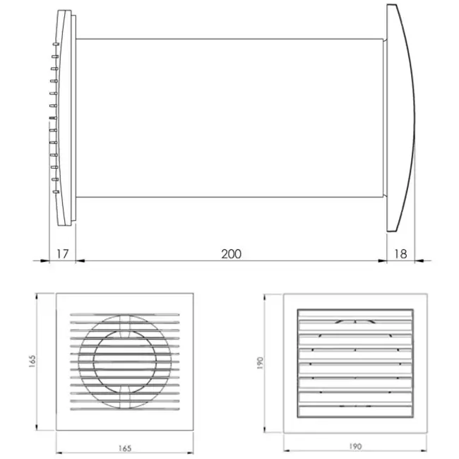 Ventilador Ø 128 mm blanco con termostato - SPKT125