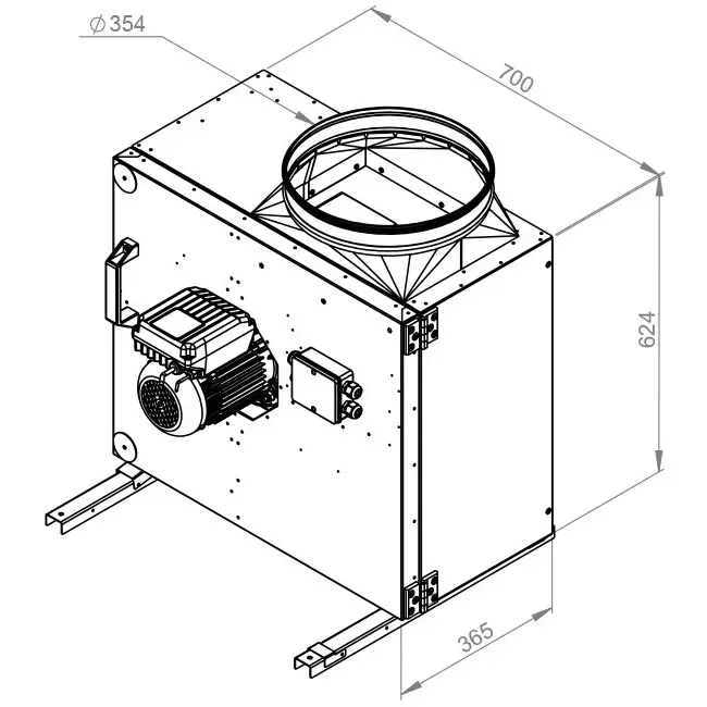 Extractor de caja flujo de aire exterior del motor - MPS 315 EC 30