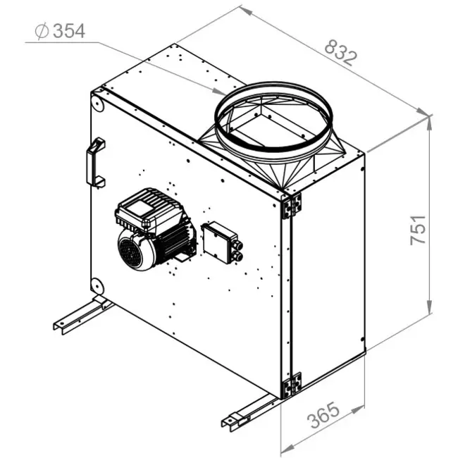 Extractor de caja flujo de aire exterior del motor - MPS 450 EC 30