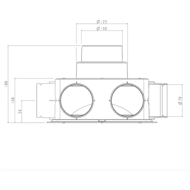 Caja de distribución de aire Ubbink Air Excellent DBOX208 V125
