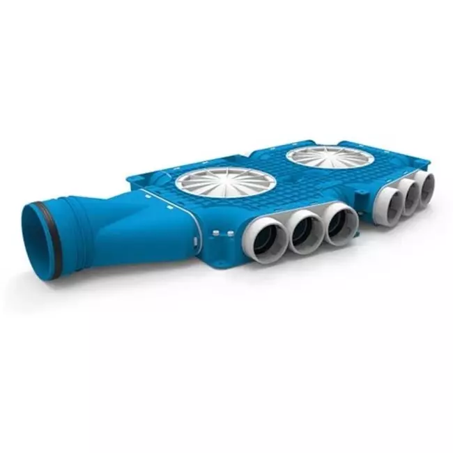 Colector compuesto Vent-Axia Uniflexplus 15x Ø69mm con boquilla horizontal Ø125mm