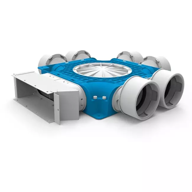 Colector compuesto Vent-Axia Uniflexplus 6x Ø90mm para conducto de 220x80mm