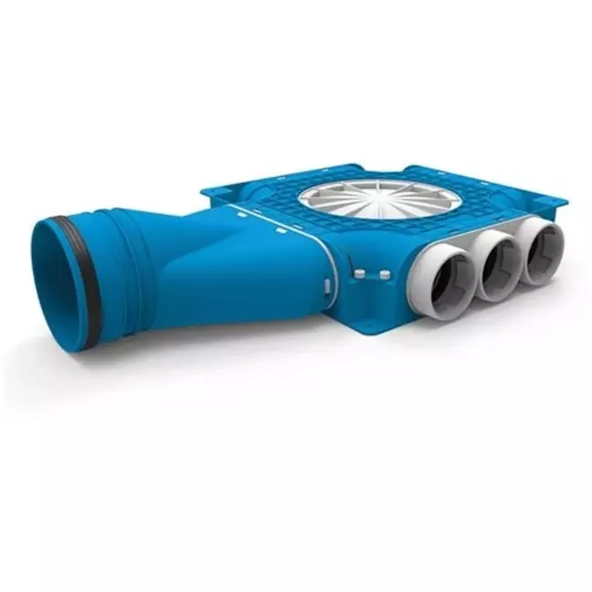 Colector compuesto Vent-Axia Uniflexplus 9x Ø69mm con boquilla horizontal Ø125mm