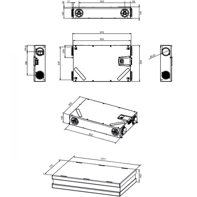 Unidad de ventilación mecánica con recuperación de calor  Vasco D150 Compact - 150  m³/h
