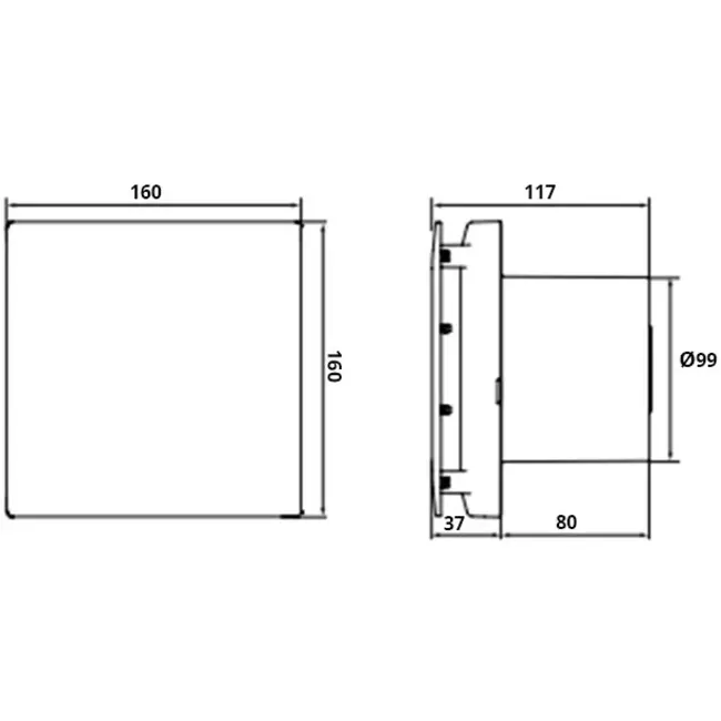 Extractor de baño silencioso Mute Ø 100mm - Vent Axia Mute 100 BN