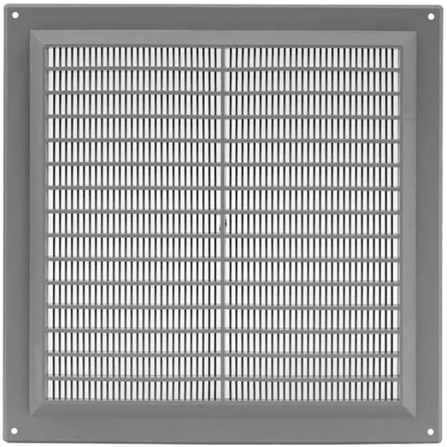 Rejilla de ventilación cuadrada con rejilla 250x250 gris