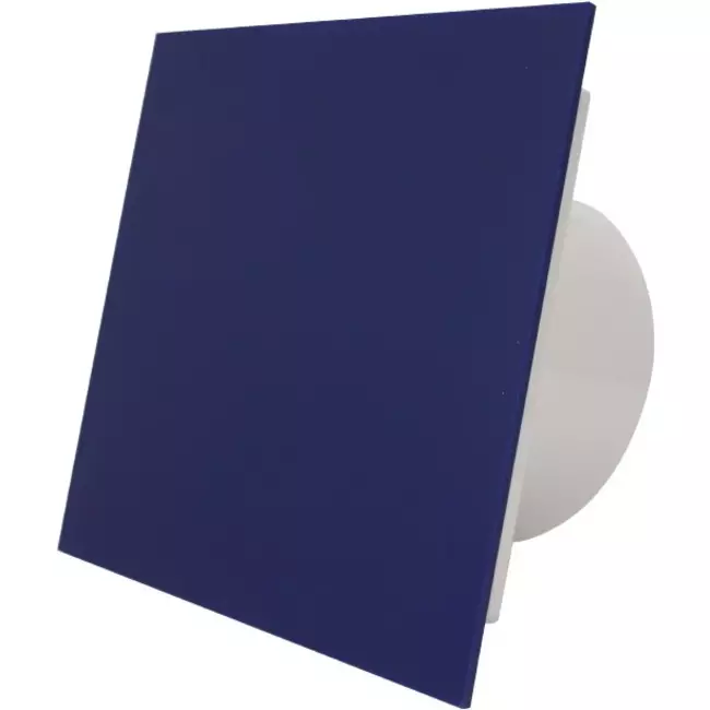 Air Roxy extractor de baño con diámetro de conexión 100 mm con temporizador y inicio retardado - frontal de plástico azul