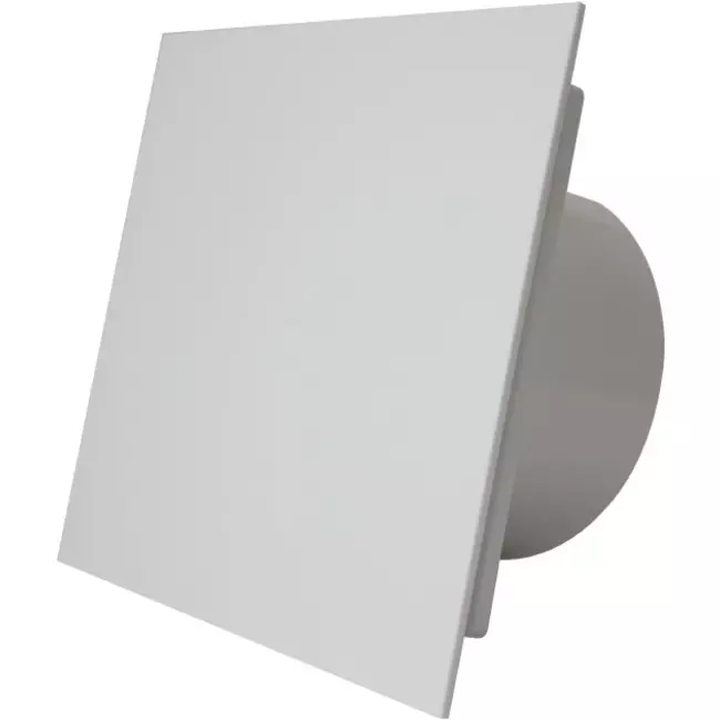 Extractor de baño Ø 100 mm - panel de plástico blanco brillante