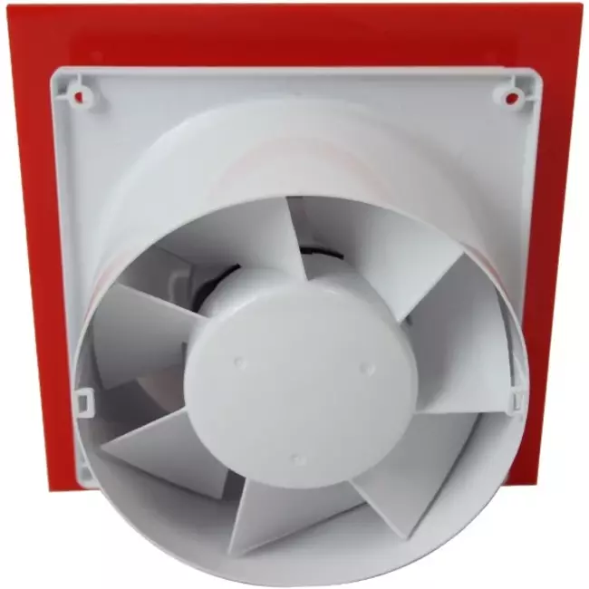 Air Roxy extractores de baño con diámetro de conexión de 125 mm con temporizador - frontal de plástico rojo