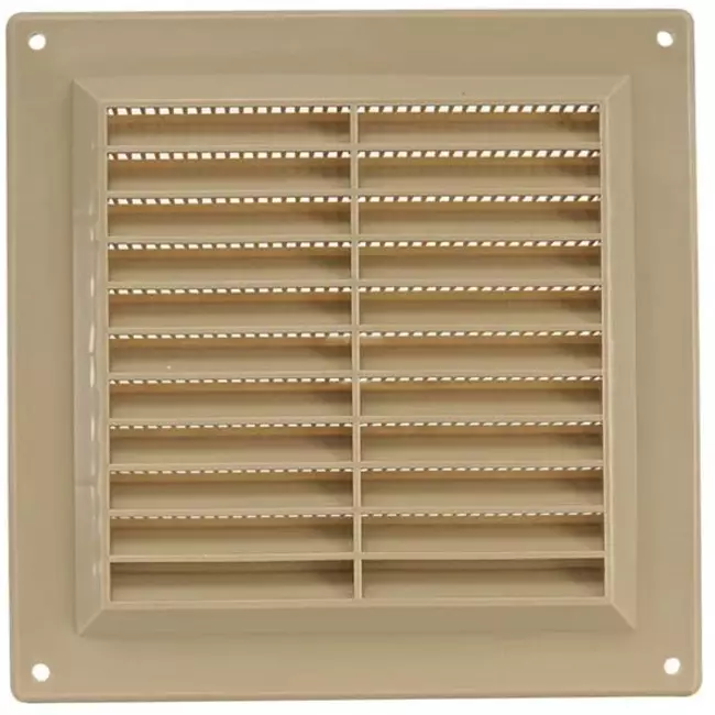 Rejilla de ventilación cuadrada con rejilla 150x150 beis - VR1515Y