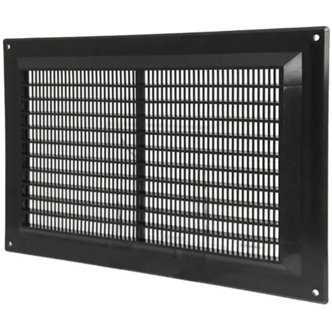 Rejilla de ventilación rectangular con rejilla 250x170 negro - VR2517M