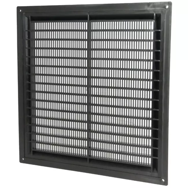 Rejilla de ventilación cuadrada con rejilla 250x250 negro - VR2525M