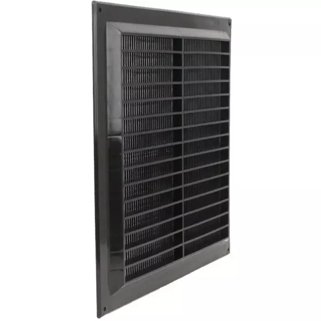 Rejilla de ventilación cuadrada con rejilla 250x250 negro - VR2525M