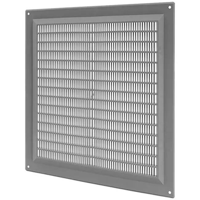 Rejilla de ventilación cuadrada con rejilla 250x250 gris