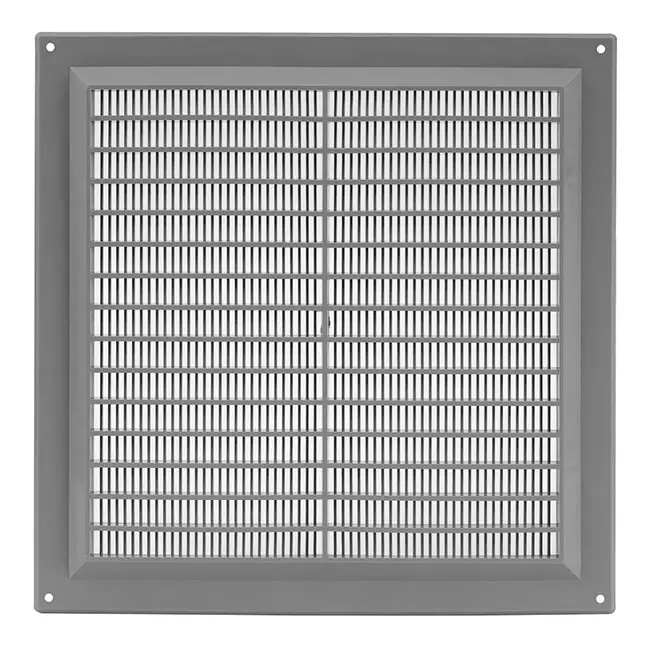 Rejilla de ventilación cuadrada con rejilla 250x250 gris
