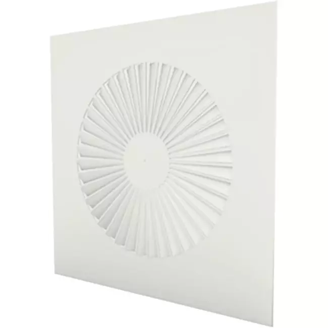 Rejilla rotacional rectangular 594x594 con plénum sin aislamiento y conexión lateral - Ø160mm